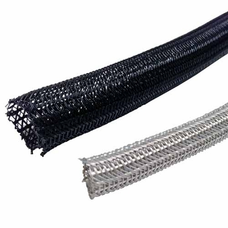 Electriduct Hook Self Closing Braided Wrap Sleeving- 1.25" x 10ft- Gray BS-J-SCW-125-10-GY